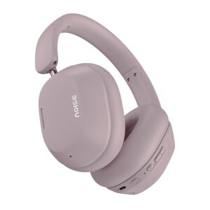 noise airwave max 5 wireless over ear headphones with adaptive hybrid anc (up to 50db), hfa tech, 80h playtime, dual pairing(mauve haze)