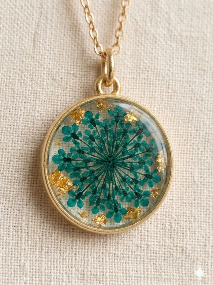 floral round resin pendant floral round resin pendant