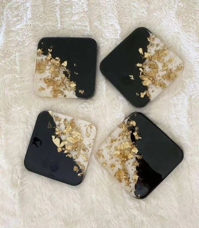 black and white epoxy resin coasters black and white epoxy resin coasters