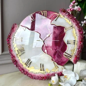 shop bubblegum pink feather the luxury resin art resin wall clock 15 inch